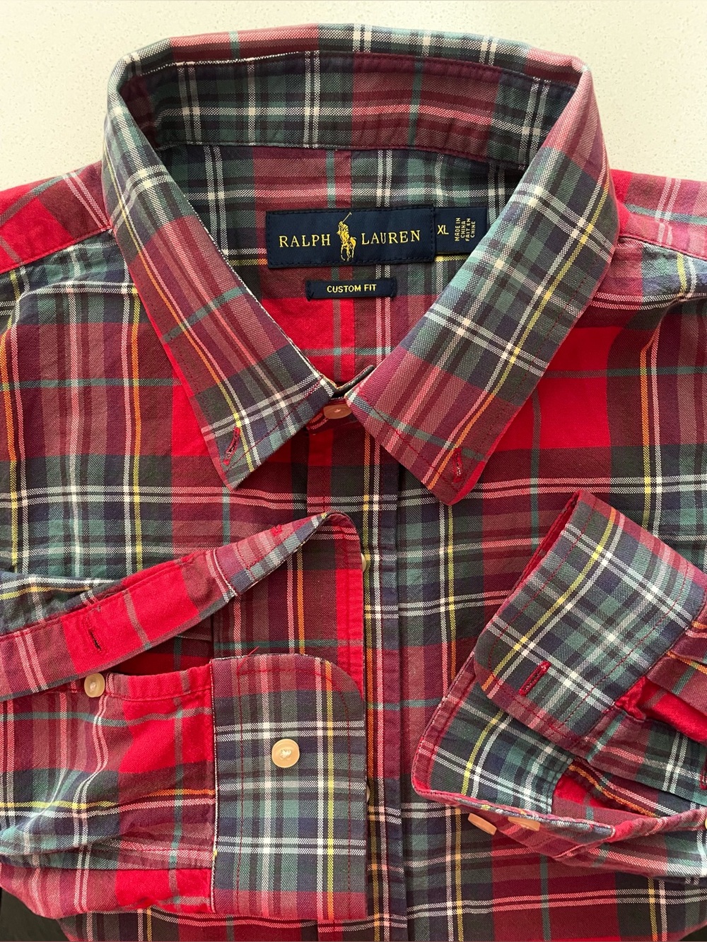 Ralph Lauren - all cotton plaid button up shirt Size XL